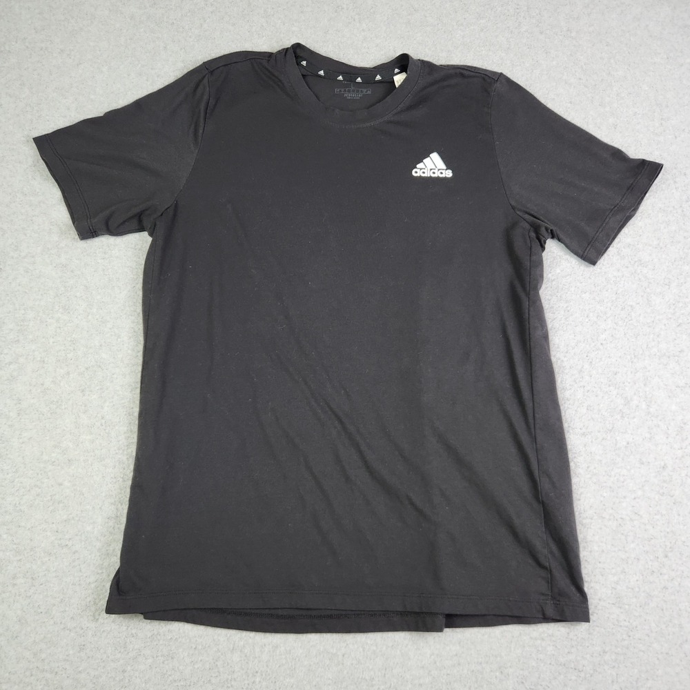 Adidas T-Shirt Mens Large Black Aeroready Primegreen Performance‎ Crew Neck Tee